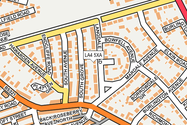 LA4 5XA map - OS OpenMap – Local (Ordnance Survey)