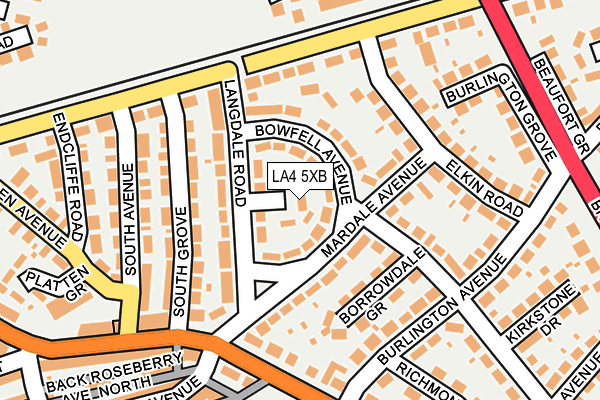 LA4 5XB map - OS OpenMap – Local (Ordnance Survey)