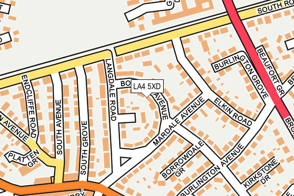 LA4 5XD map - OS OpenMap – Local (Ordnance Survey)