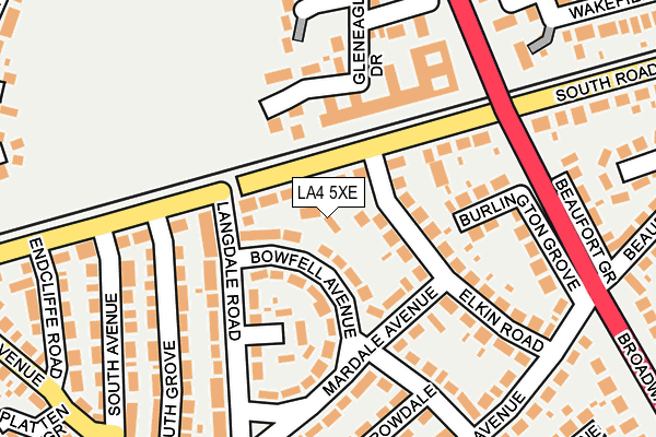 LA4 5XE map - OS OpenMap – Local (Ordnance Survey)