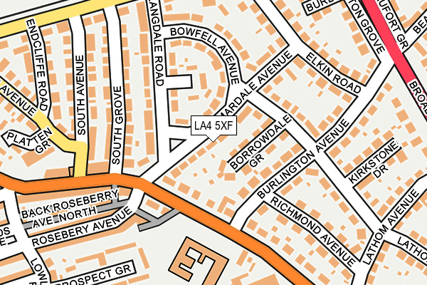 LA4 5XF map - OS OpenMap – Local (Ordnance Survey)