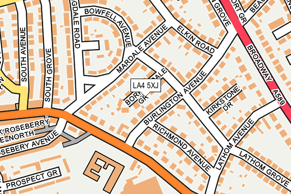 LA4 5XJ map - OS OpenMap – Local (Ordnance Survey)
