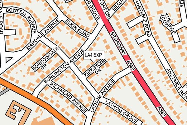 LA4 5XP map - OS OpenMap – Local (Ordnance Survey)