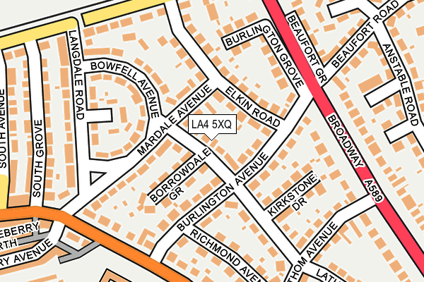 LA4 5XQ map - OS OpenMap – Local (Ordnance Survey)
