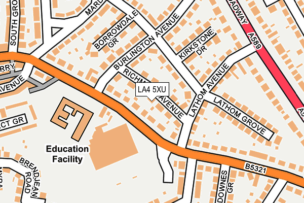LA4 5XU map - OS OpenMap – Local (Ordnance Survey)