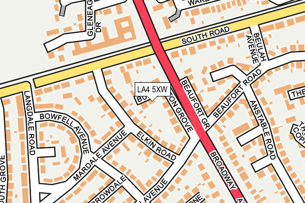 LA4 5XW map - OS OpenMap – Local (Ordnance Survey)