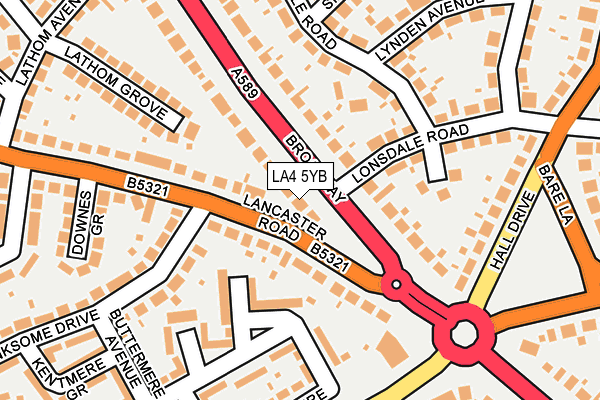 LA4 5YB map - OS OpenMap – Local (Ordnance Survey)