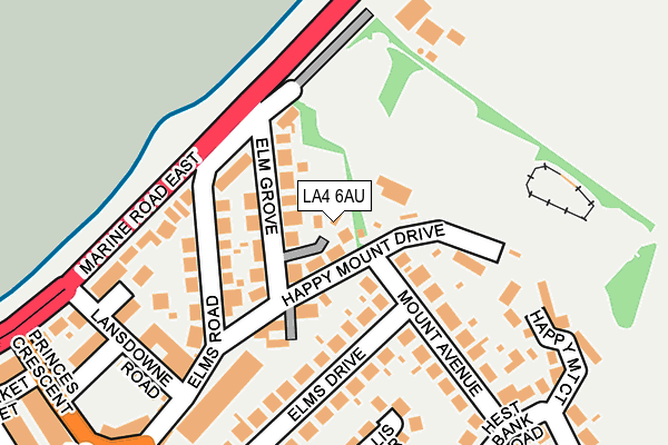 LA4 6AU map - OS OpenMap – Local (Ordnance Survey)