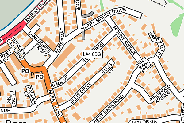 LA4 6DG map - OS OpenMap – Local (Ordnance Survey)