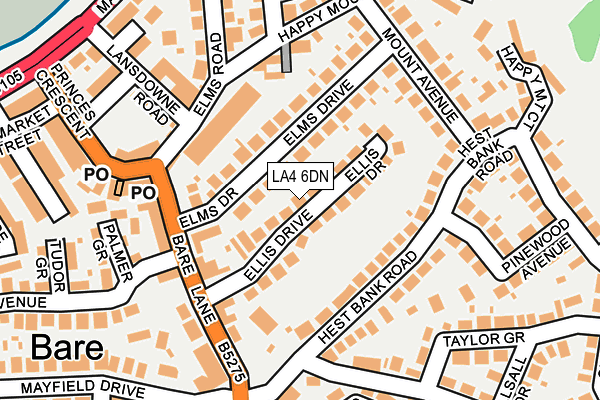 LA4 6DN map - OS OpenMap – Local (Ordnance Survey)