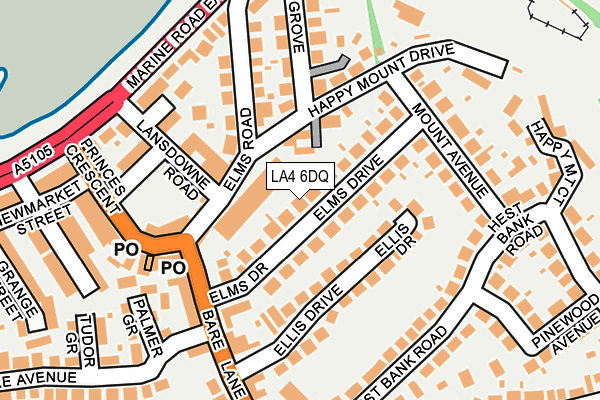 LA4 6DQ map - OS OpenMap – Local (Ordnance Survey)