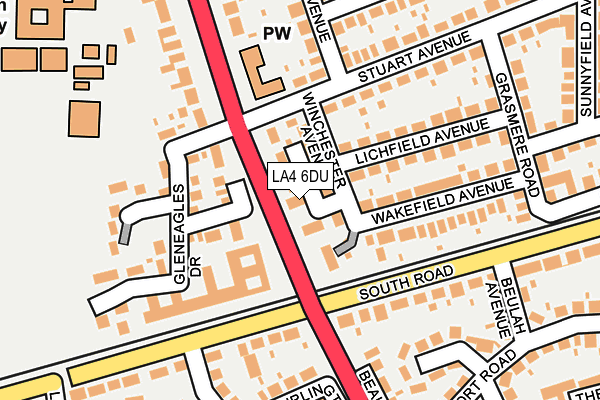 LA4 6DU map - OS OpenMap – Local (Ordnance Survey)