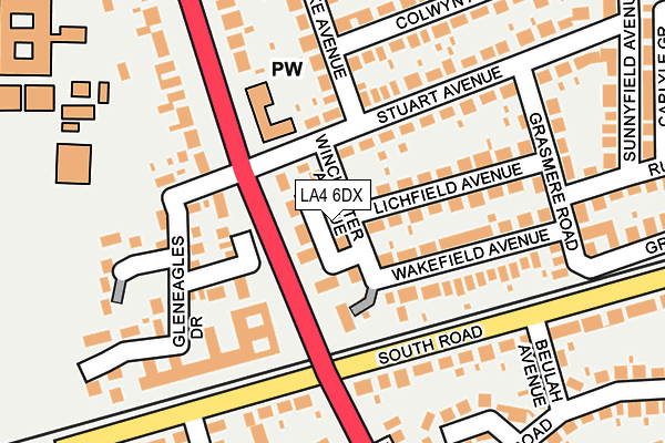 LA4 6DX map - OS OpenMap – Local (Ordnance Survey)