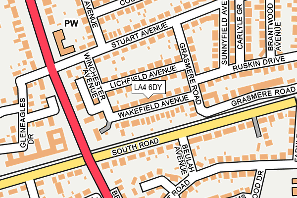 LA4 6DY map - OS OpenMap – Local (Ordnance Survey)