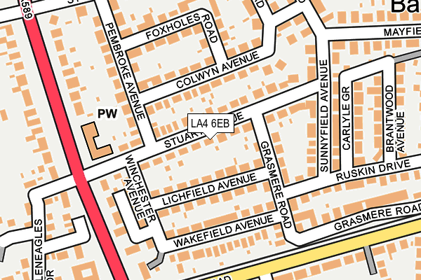 LA4 6EB map - OS OpenMap – Local (Ordnance Survey)