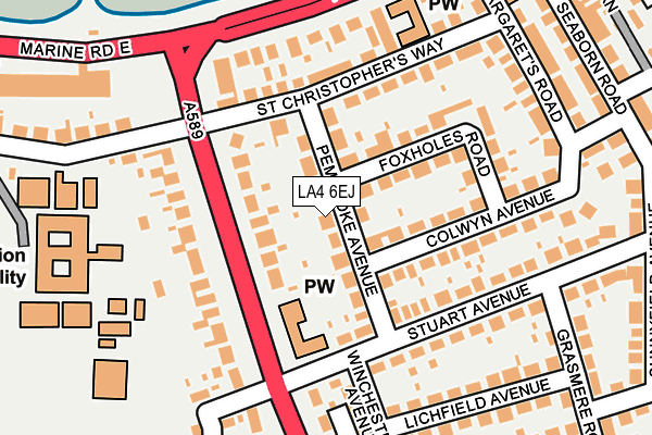 LA4 6EJ map - OS OpenMap – Local (Ordnance Survey)