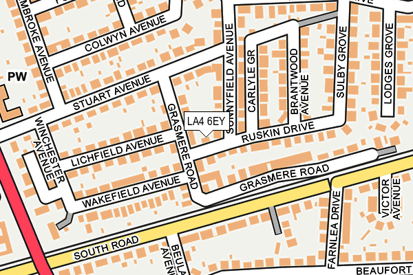 LA4 6EY map - OS OpenMap – Local (Ordnance Survey)