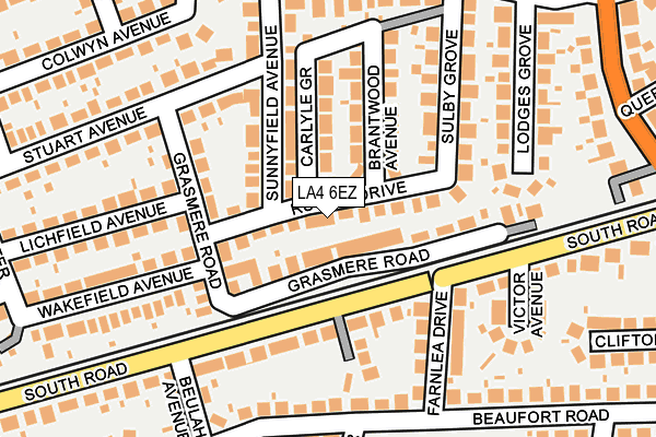 LA4 6EZ map - OS OpenMap – Local (Ordnance Survey)