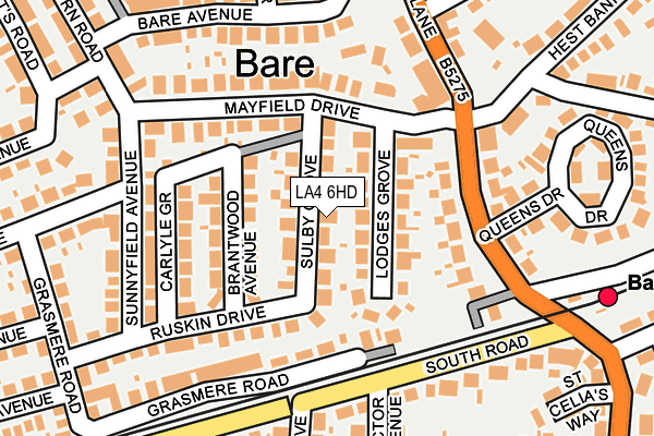 LA4 6HD map - OS OpenMap – Local (Ordnance Survey)