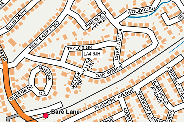LA4 6JH map - OS OpenMap – Local (Ordnance Survey)
