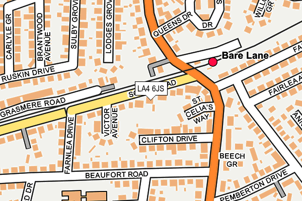 LA4 6JS map - OS OpenMap – Local (Ordnance Survey)