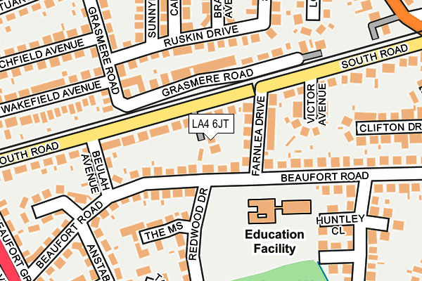 LA4 6JT map - OS OpenMap – Local (Ordnance Survey)