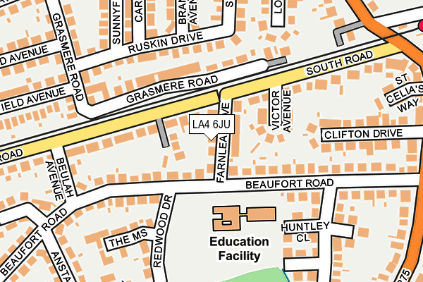 LA4 6JU map - OS OpenMap – Local (Ordnance Survey)