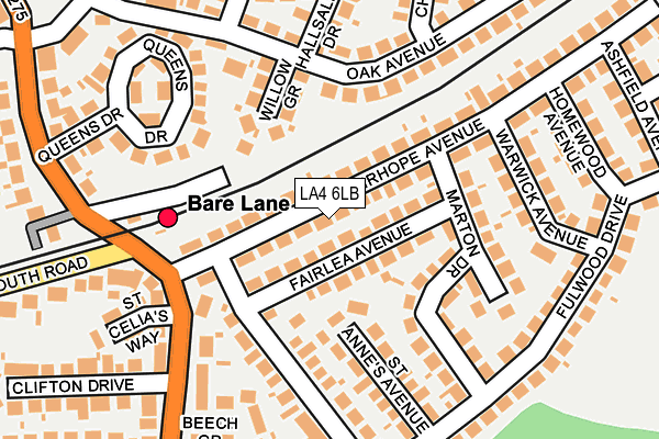 LA4 6LB map - OS OpenMap – Local (Ordnance Survey)