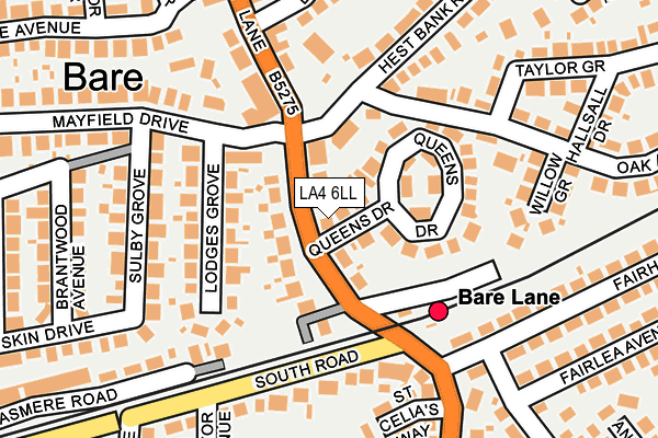 LA4 6LL map - OS OpenMap – Local (Ordnance Survey)