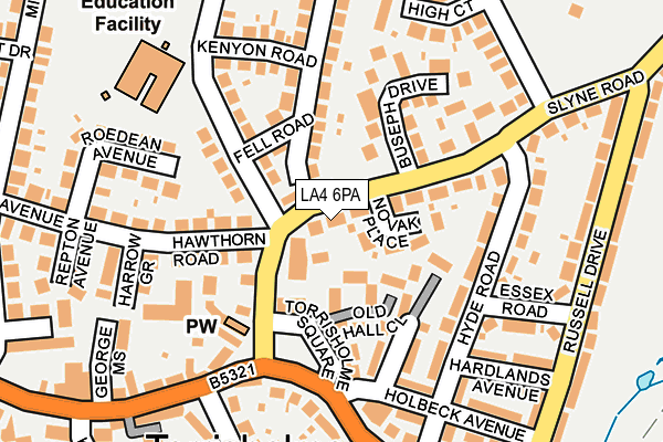 LA4 6PA map - OS OpenMap – Local (Ordnance Survey)