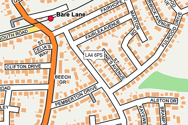 LA4 6PS map - OS OpenMap – Local (Ordnance Survey)