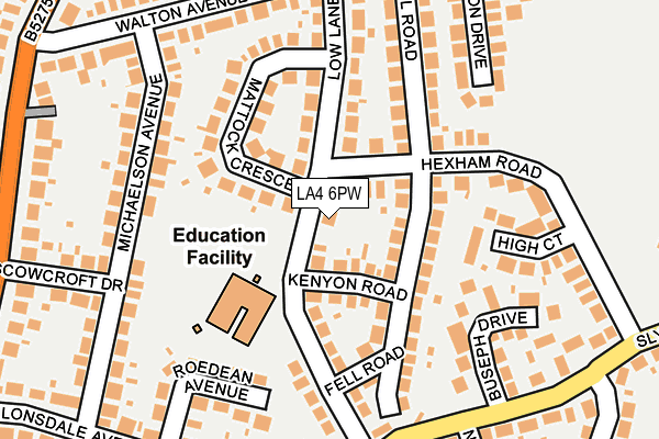 LA4 6PW map - OS OpenMap – Local (Ordnance Survey)