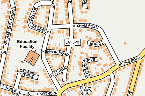 LA4 6PX map - OS OpenMap – Local (Ordnance Survey)