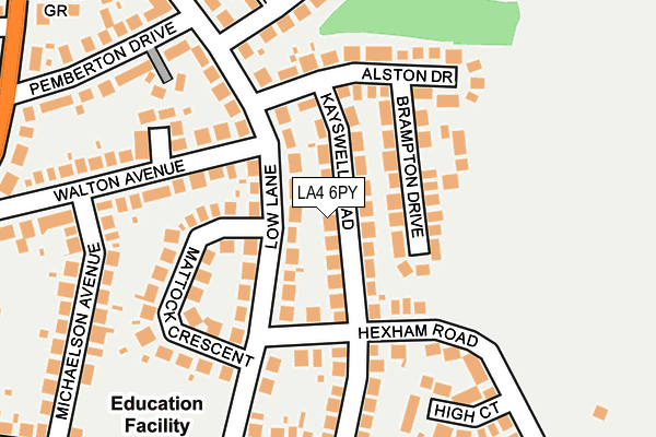 LA4 6PY map - OS OpenMap – Local (Ordnance Survey)