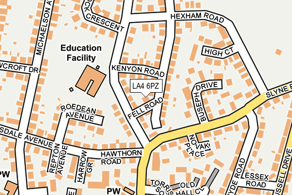 LA4 6PZ map - OS OpenMap – Local (Ordnance Survey)