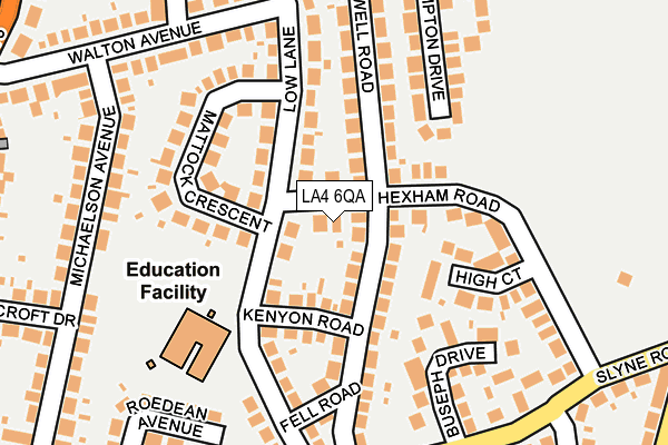 LA4 6QA map - OS OpenMap – Local (Ordnance Survey)