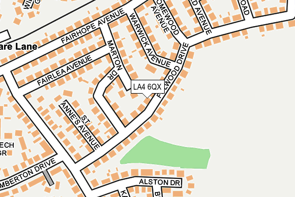LA4 6QX map - OS OpenMap – Local (Ordnance Survey)