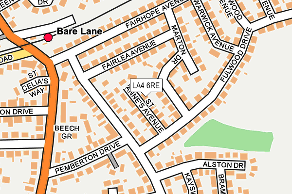 LA4 6RE map - OS OpenMap – Local (Ordnance Survey)