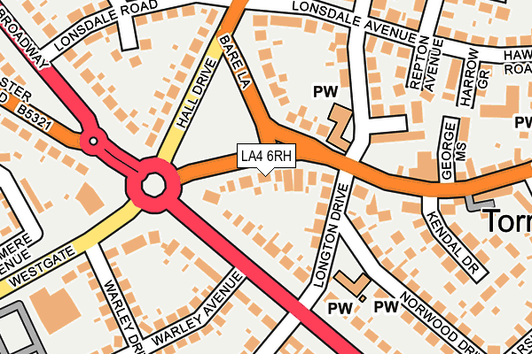 LA4 6RH map - OS OpenMap – Local (Ordnance Survey)