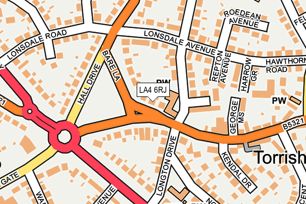 LA4 6RJ map - OS OpenMap – Local (Ordnance Survey)