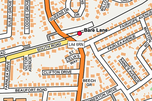 LA4 6RN map - OS OpenMap – Local (Ordnance Survey)