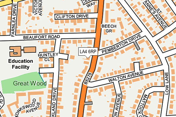 LA4 6RP map - OS OpenMap – Local (Ordnance Survey)