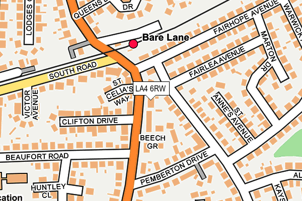 LA4 6RW map - OS OpenMap – Local (Ordnance Survey)