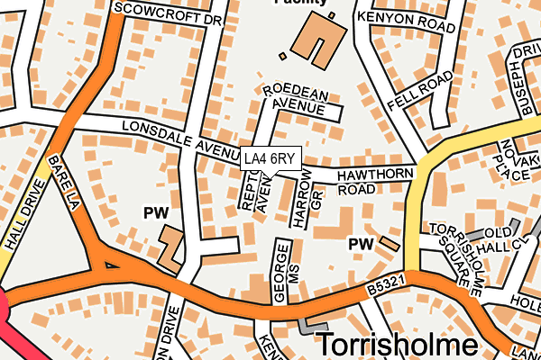 LA4 6RY map - OS OpenMap – Local (Ordnance Survey)