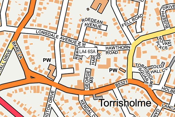 LA4 6SA map - OS OpenMap – Local (Ordnance Survey)