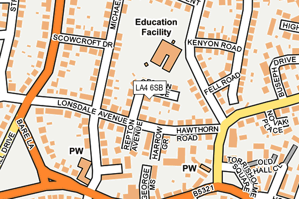 LA4 6SB map - OS OpenMap – Local (Ordnance Survey)