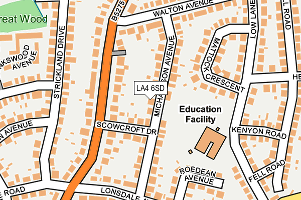LA4 6SD map - OS OpenMap – Local (Ordnance Survey)