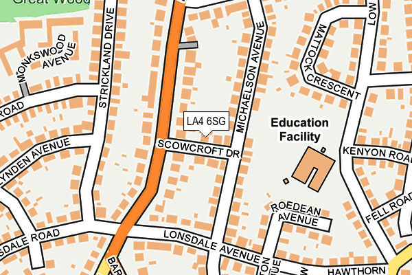 LA4 6SG map - OS OpenMap – Local (Ordnance Survey)