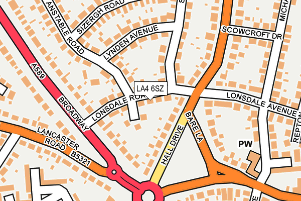 LA4 6SZ map - OS OpenMap – Local (Ordnance Survey)