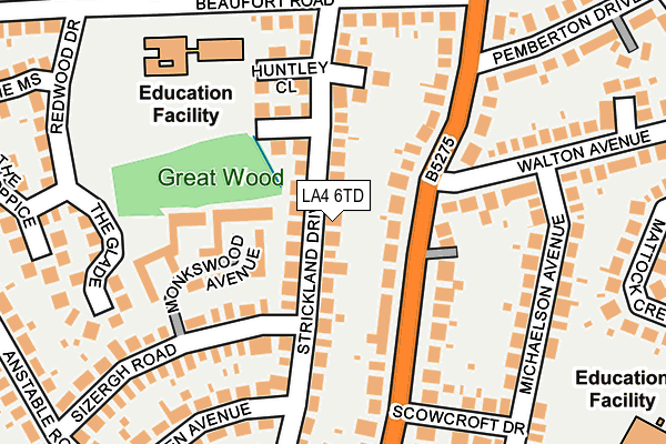 LA4 6TD map - OS OpenMap – Local (Ordnance Survey)